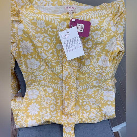 Beyond by Vera Coco Yellow Floral Dress - Picture 8 of 9